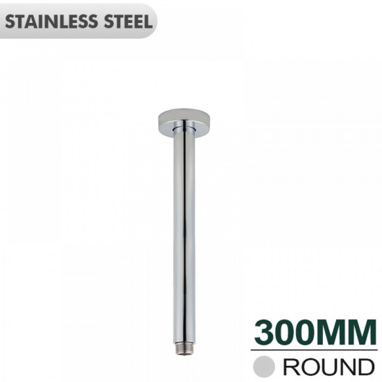 300mm Round Chrome Ceiling Shower Arm